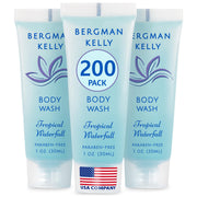 BERGMAN KELLY front packaging showing 200 travel tubes and convenience