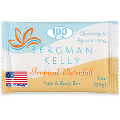 BERGMAN KELLY front packaging showing 100-count Tropical Waterfall benefits clarity