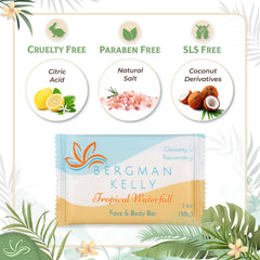 BERGMAN KELLY individually wrapped soap highlighting hygienic convenience
