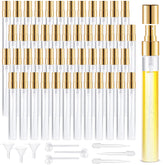 BESNEL front view of 50 clear glass bottles showing convenience for travel