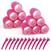 BESSEEK front packaging showing 12 rose red rollers and clips, clear benefit visible