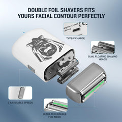 BESTBOMG trimmer detail showing cutting head for accurate beard sculpting