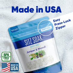 Better Bath Better Body scoop beside pouch showing suggested measurement and portion control