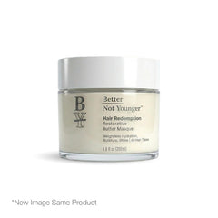Better Not Younger open jar cream texture highlighting lightweight hydration