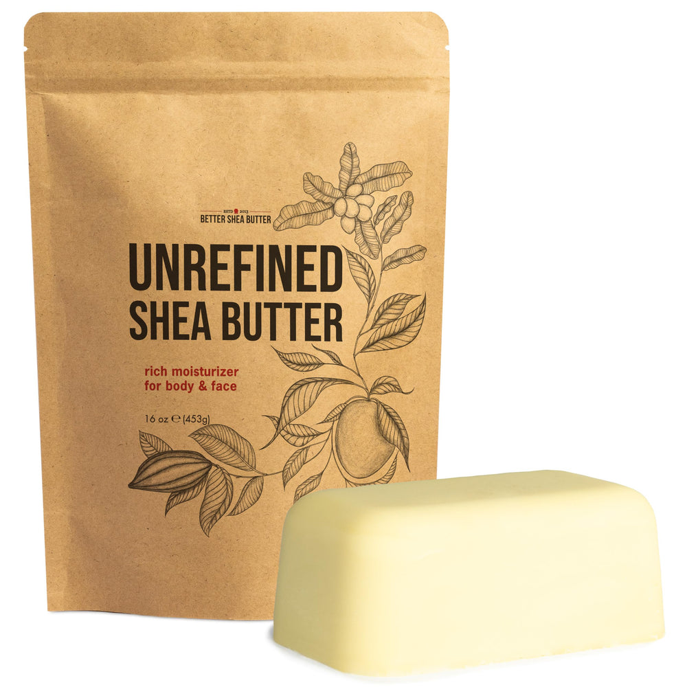 Better Shea Butter front block showing pure raw butter for deep hydration