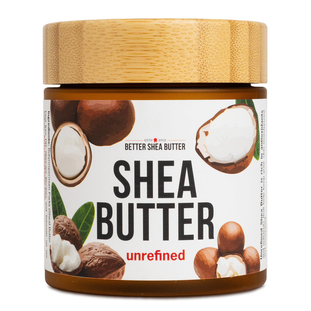 Better Shea Butter jar front view showing clean packaging and pure product benefit