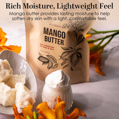 Close-up of Better Shea Butter mango butter texture showing creamy, spreadable consistency