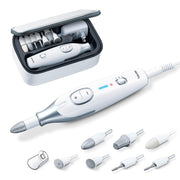 Beurer MP42 front view showing handpiece and storage case for easy storage