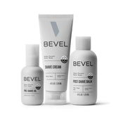 Bevel front packaging showing full shaving kit and premium presentation benefit