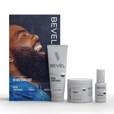 Bevel kit front packaging showing all three products and grooming benefits