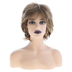 Beweig side profile layered wavy wig with bangs offering flattering frame