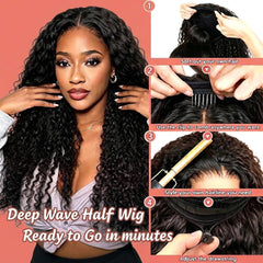 Bexclent half wig styled into a ponytail demonstrating easy wear and natural blend