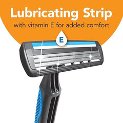 BIC Comfort 3 textured anti-slip handle detail for improved wet grip