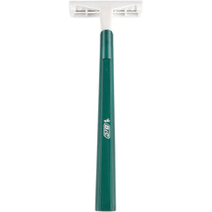 BIC tapered handle detail displaying grip and length for improved control and precise shaving