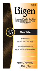Bigen front packaging showing six chocolate shade packets and benefits