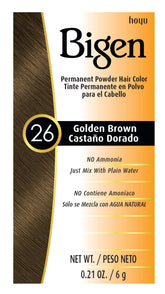 Bigen front packaging showing golden brown six-pack and benefits