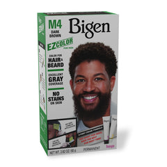 Bigen before and after beard showing natural dark brown coverage