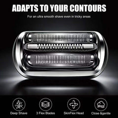 BILLAR 73S close-up of foil and cutters highlighting precise tooth comb for smoother shaves