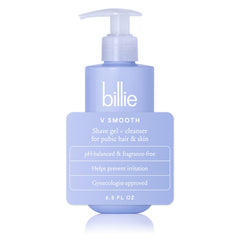 Billie front packaging showing gentle shave gel benefits