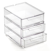 BINO clear drawers front view showing organized storage and easy identification