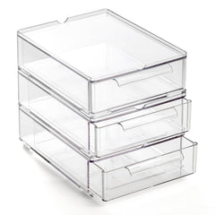 BINO clear drawers front view showing organized storage and easy identification