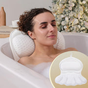 Binobella front view bath pillow showing ergonomic support and comfort