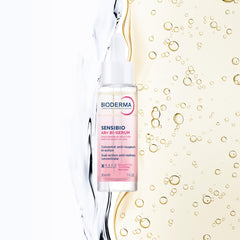 Bioderma dual-phase texture swirled on white surface showing lightweight absorption