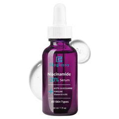 Bioglossy dropper bottle front view shows sleek packaging and product benefit