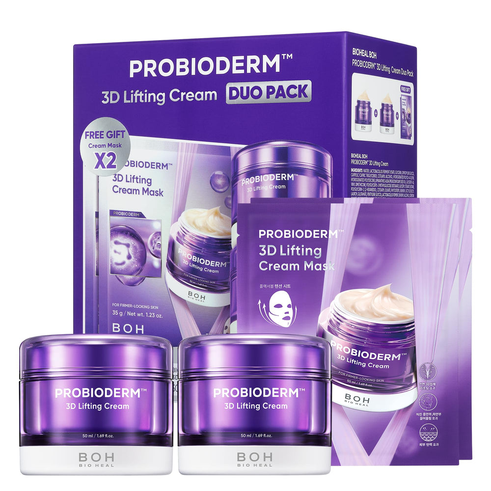 BIOHEAL BOH front packaging of 3D lifting cream showing premium gift set benefits