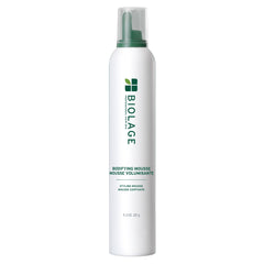 Biolage bodifying mousse front can shows brand and product for easy identification and shelf appeal