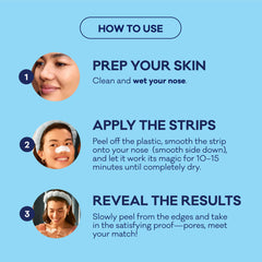 Biore strip in hand demonstration showing correct placement before use