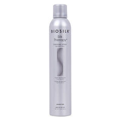 BioSilk finishing spray front packaging showing lightweight hold benefit