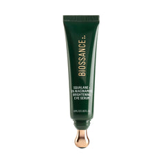 BIOSSANCE front view of the eye serum showing pump and branding for brightening