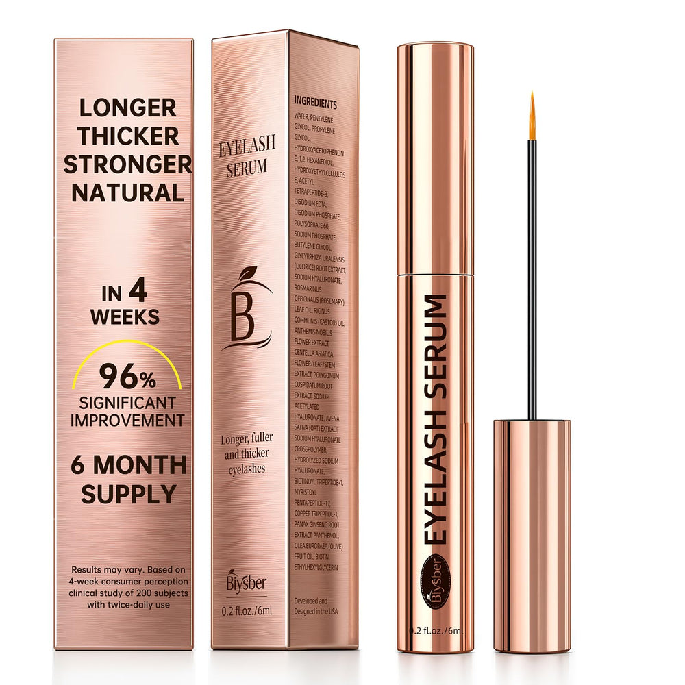 BIYSBER front packaging showing product and benefit for healthier-looking lashes
