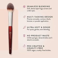 BK BEAUTY 110 close-up of dense vegan bristles highlighting smooth blend