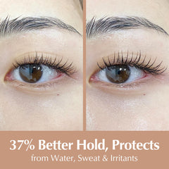 BL Lashes clear drop texture on fingertip, shows lightweight smooth finish