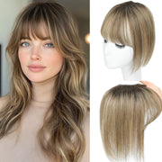 Black and Pretty front view showing bangs and natural coverage benefit