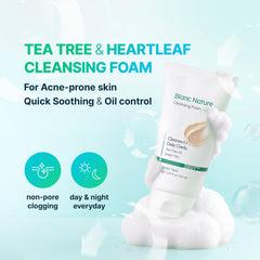 BLANC NATURE pump dispensing soft foam for easier cleansing benefit