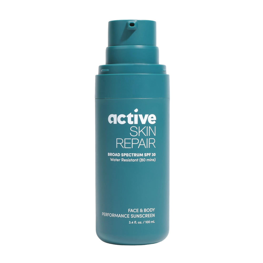 BLDG ACTIVE front packaging showing SPF 30 benefits and travel size