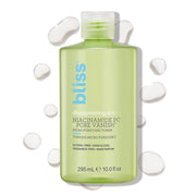 Bliss front bottle showing product and benefit of pore refining