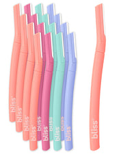 Bliss front packaging showing two-pack dermaplaning razors for smooth skin