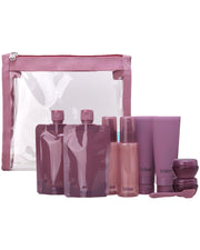 Bliss front packaging showing organized 10-piece travel set and easy packing benefit