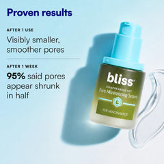 Bliss niacinamide serum pipette close-up dispensing clear formula for precise use