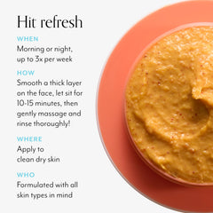 Bliss pumpkin pieces with mask jar highlighting natural enzyme-powered renewal