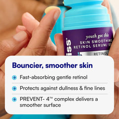 Bliss serum texture on hand, shows lightweight hydration for dry skin