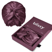Blissy front view of silk bonnet showing smooth finish and protective fit