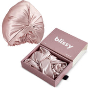 BLISSY front view of silk bonnet showing full coverage and smooth finish