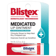 Blistex front packaging showing brand and product, convenient relief in a small tube