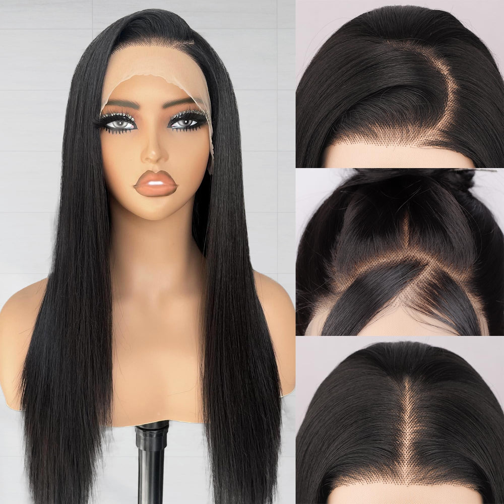 BLL front view of 13x4 lace front wig showing natural hairline benefit