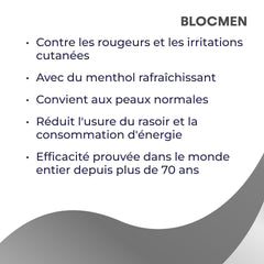 Blocmen pre shave stick held in hand to show 60 g size and travel-friendly benefit